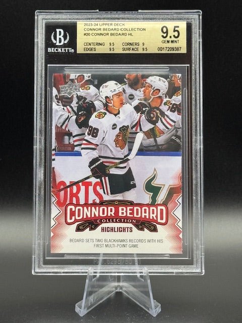 2023 - 24 Upper Deck Connor Bedard Highlight Collection BGS 9.5 - Curators Corner LLC