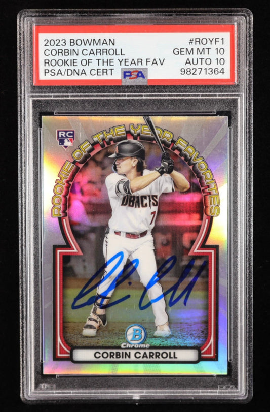 2023 Bowman Chrome Corbin Carroll Signed Rookie Card - Curators Corner LLC