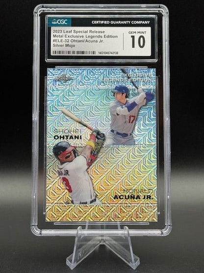2023 Leaf Special Release Ohtani/Acuna Jr. Silver Mojo 12/25 CGC 10 - Curators Corner LLC
