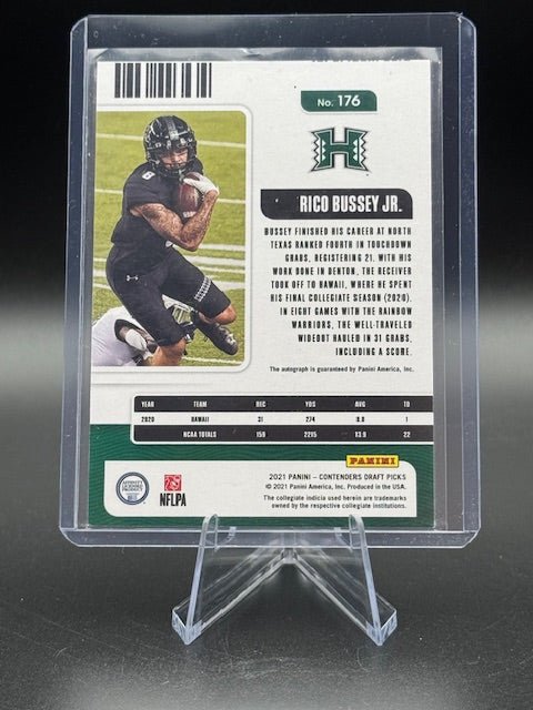 2023 Panini Contenders Football Rico Bussey Jr Rookie Autograph Card #176 - Curators Corner LLC