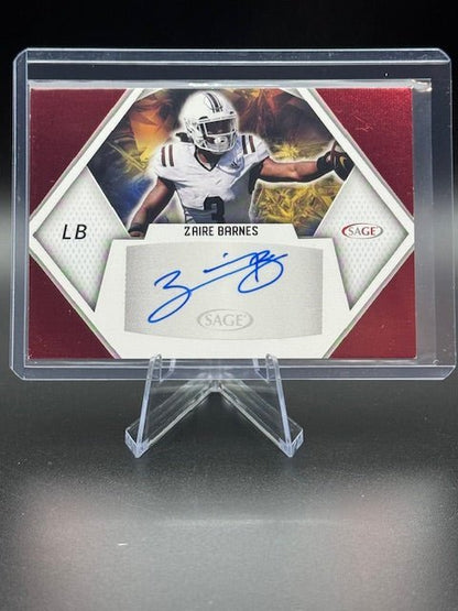 2023 Sage Collectables Autograph Zaire Barnes #A - ZB - Curators Corner LLC