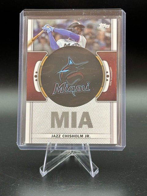 2023 Topps Baseball Series 1 Commemorative Team Logo Patch Relic Card Jazz Chisholm Jr. #TLP - JC - Curators Corner LLC