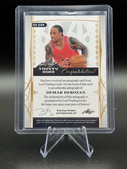 2023 Leaf Trinity Demar Derozan Signature Card BA-DDR #18/20 Numbered