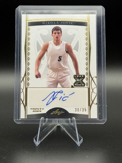 2023 Leaf Trinity Nikola Jovic Signature Rookie Card BA-NJ1 #30/35