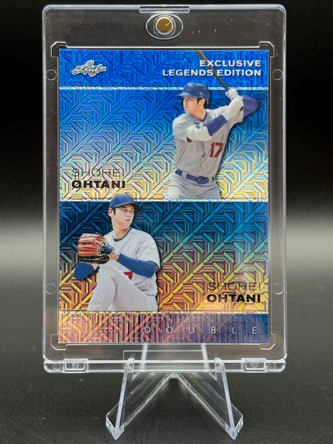 2023 Leaf Exclusive Legends Edition Double Ohtani Hitting/Ohtani Pitching Blue Mojo Numbered 2/20