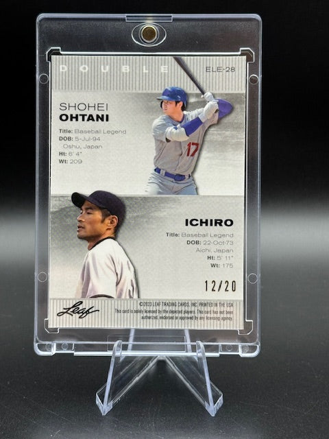 2023 Leaf Exclusive Legends Double Edition Ohtani/Suzuki Disco Blue 12/20 #ELE-28