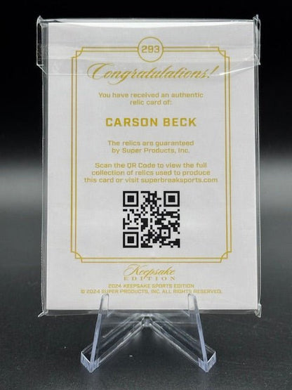 2024 Keepsake Edition Carson Beck Gem Relic Card Numbered 96/99 - Curators Corner LLC