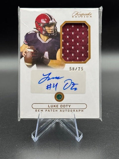 2024 Keepsake Edition Luke Doty Gem Patch Auto Numbered 58/75 - Curators Corner LLC