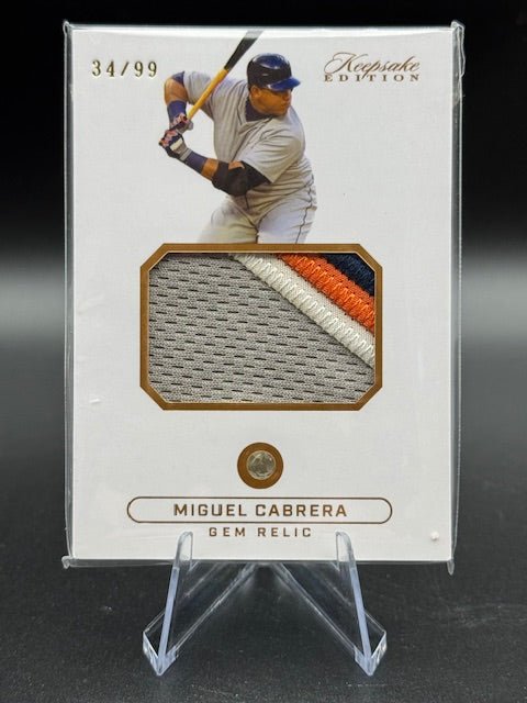 2024 Keepsake Edition Miguel Cabrera Gem Relic Card Numbered 34/99 - Curators Corner LLC