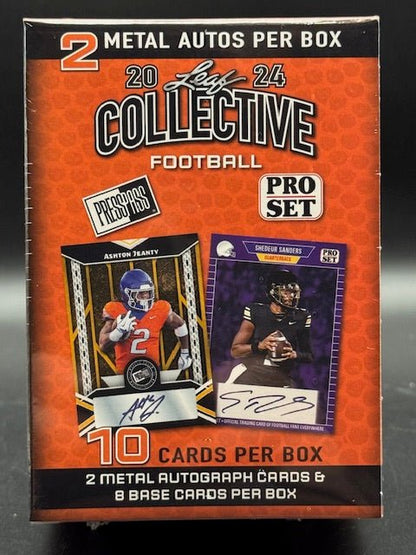 2024 Leaf Collective Football Blaster Box (2 AUTOS PER BOX) - Curators Corner LLC