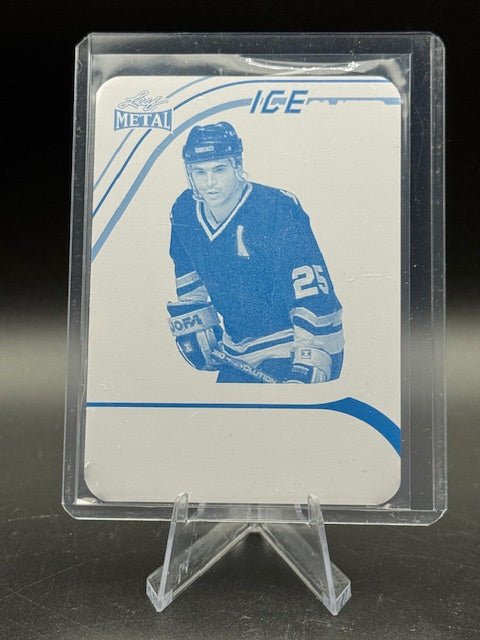 2024 Leaf Metal Hockey Legends Kevin Stevens Cyan Printing Plate 1/1 - Curators Corner LLC