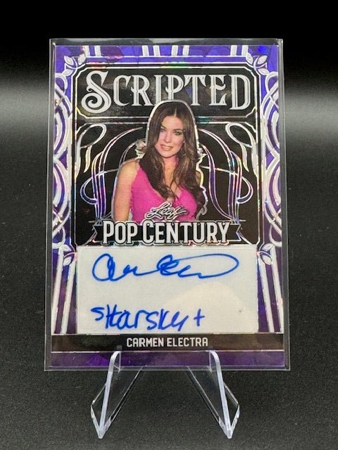 2024 Leaf Metal Pop Century Scripted Carmen Electra Chrystal Purple #SC - CE2 2 OF 5 - Curators Corner LLC