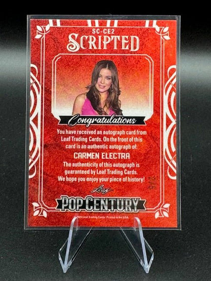 2024 Leaf Metal Pop Century Scripted Carmen Electra Chrystal Purple #SC - CE2 2 OF 5 - Curators Corner LLC