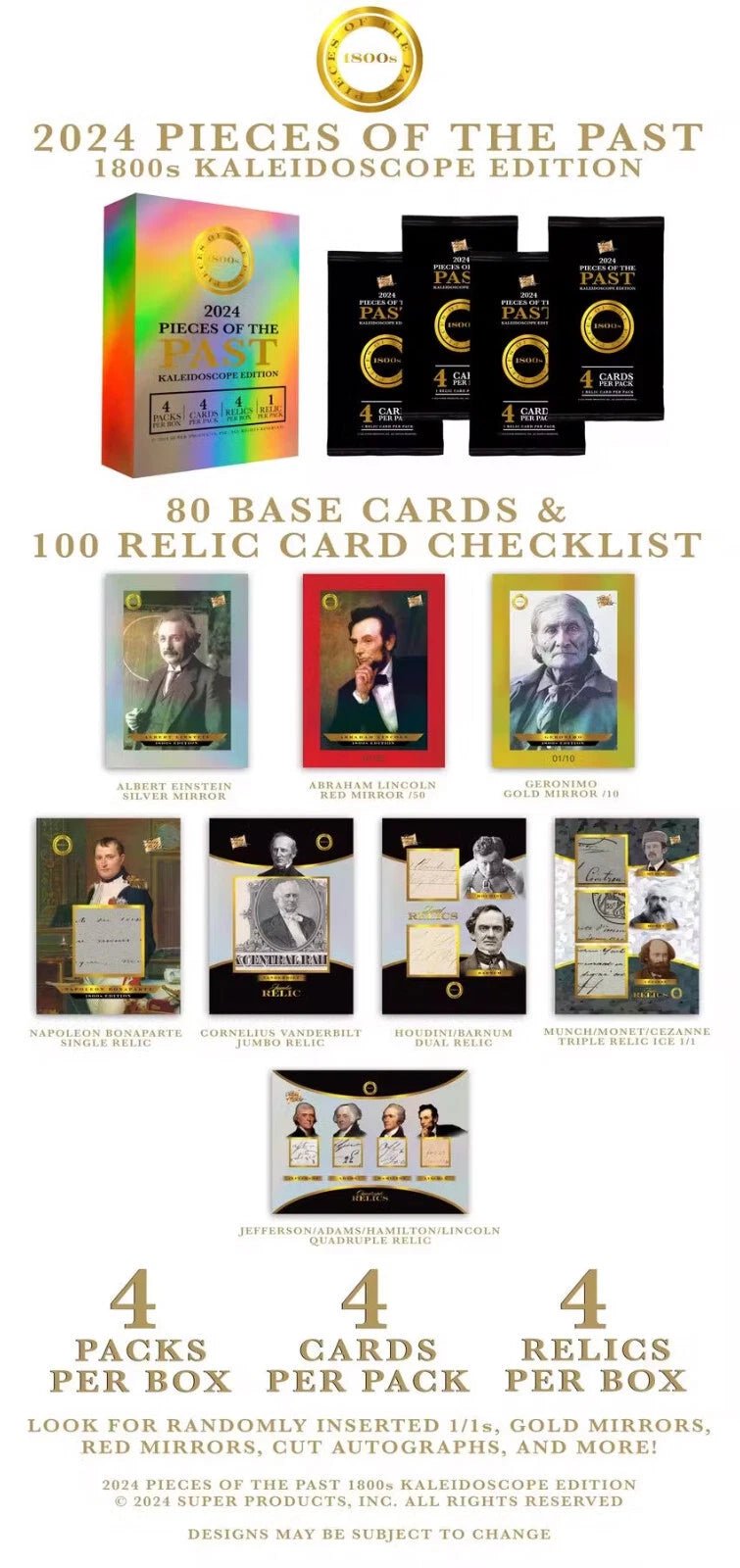 2024 Pieces of the Past 1800s Kaleidoscope Edition Hobby Box (FACTORY SEALED) - Curators Corner LLC