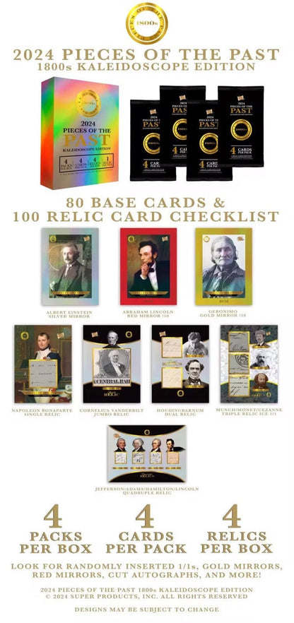 2024 Pieces of the Past 1800s Kaleidoscope Edition Hobby Box (FACTORY SEALED) - Curators Corner LLC