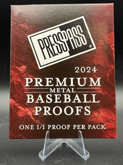 2024 Press Pass Premium Baseball Metal Proofs Pack Pre - Production Proof 1/1 - Curators Corner LLC