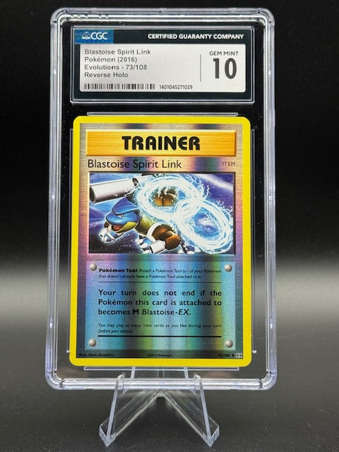 Blastoise Spirit Link Pokemon 2016 Evolutions 73/108 Reverse Holo CGC 10