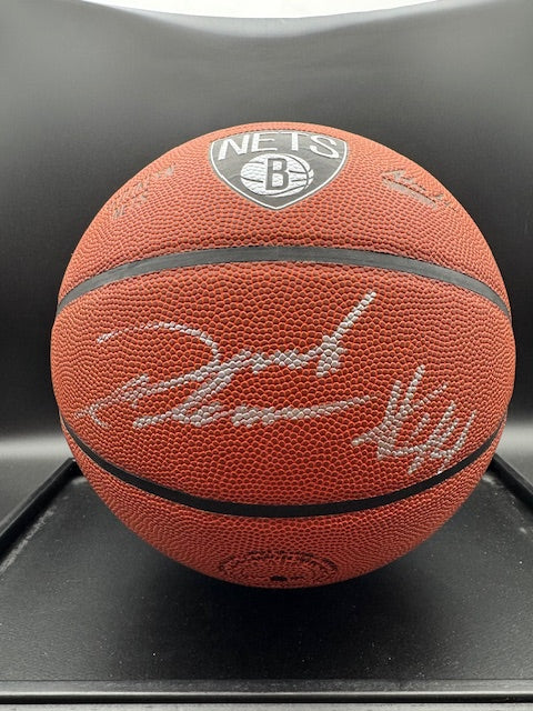 Derrick Coleman Signed and Inscribed Brooklyn Nets Team Logo Wilson Basketball