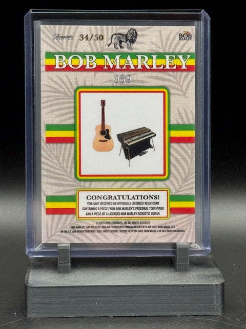 2025 Bob Marley Keepsale Dual Relic Piano/Guitar Facsimile Signature 039 34/50