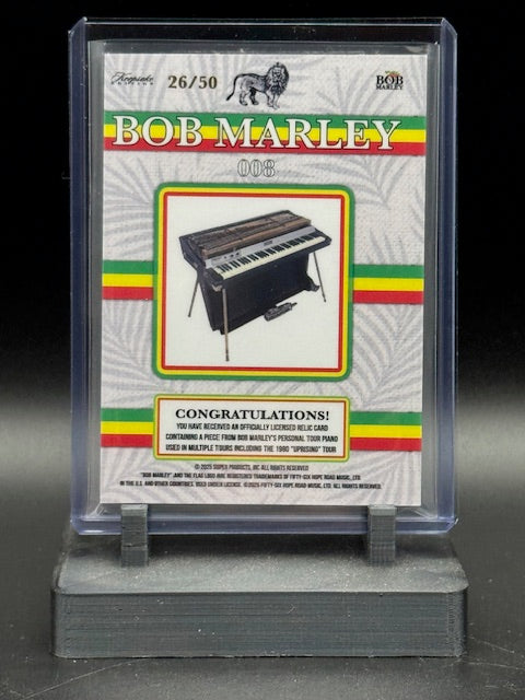 2025 Bob Marley Keepsale Facsimile Signature/Tour Used Piano Relic 008 26/50