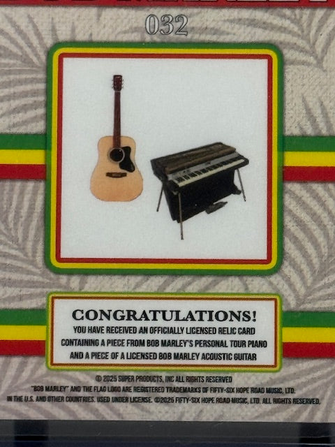 2025 Bob Marley Keepsake Facsimile Signature/Dual Tour Used Relic Card 037 07/50