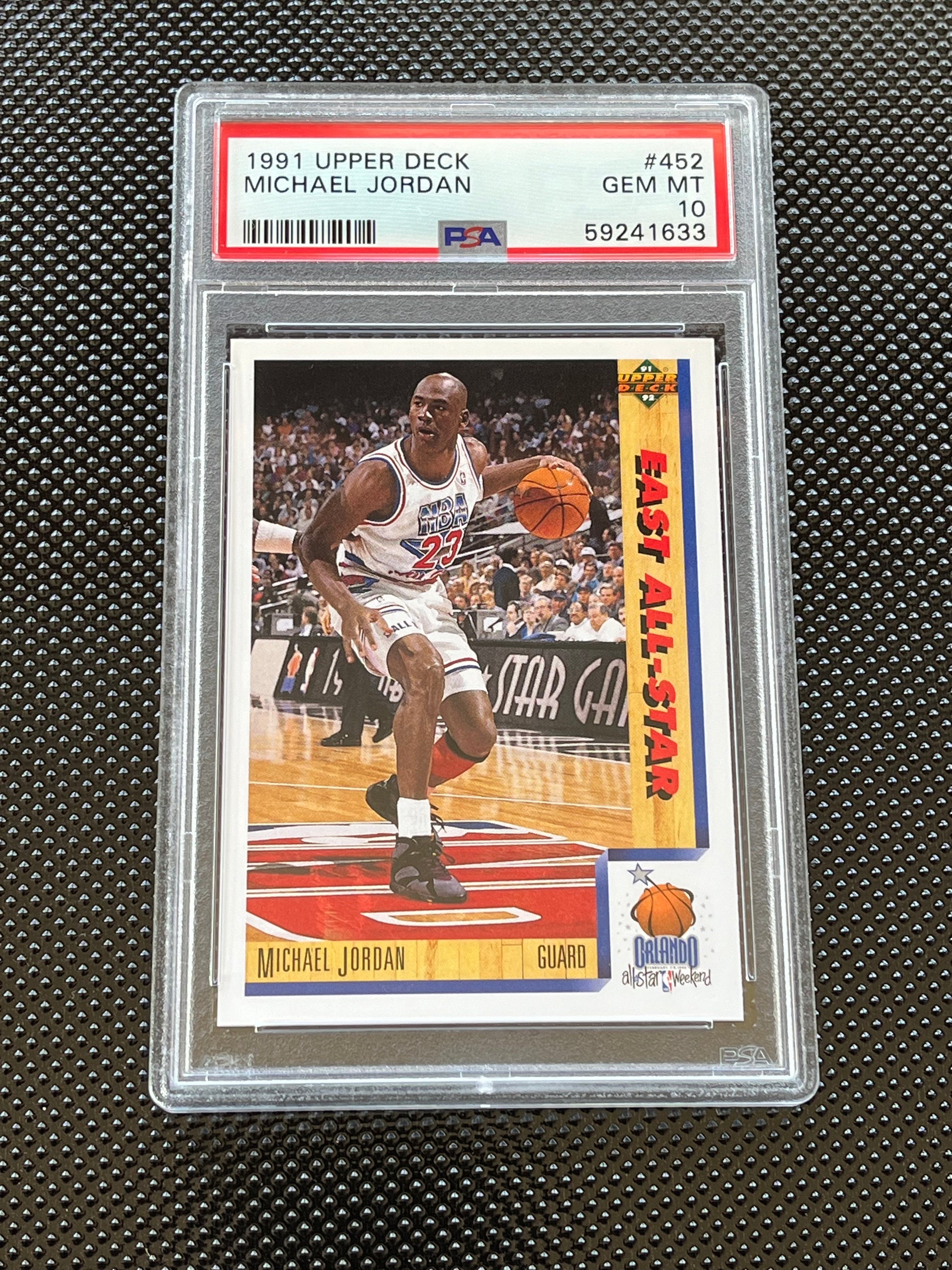 1991 UPPER DECK MICHAEL JORDAN CHICAGO BULLS GUARD EAST ALL-STAR #23 GRADED GEM MT 10