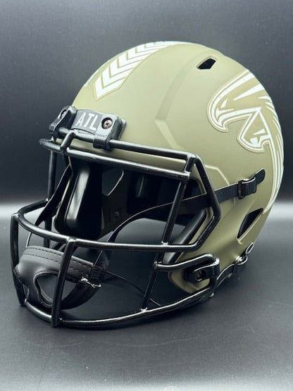 Andre Rison Signed and Inscribed Salute To Service Falcons Replica Speed Helmet - Curators Corner LLC