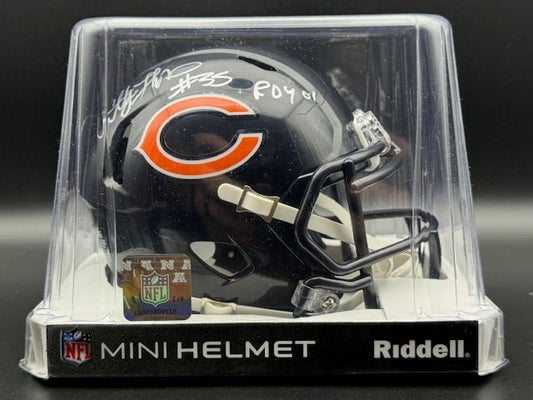 Anthony Thomas Signed and Inscribed Bears Mini Helmet - Curators Corner LLC
