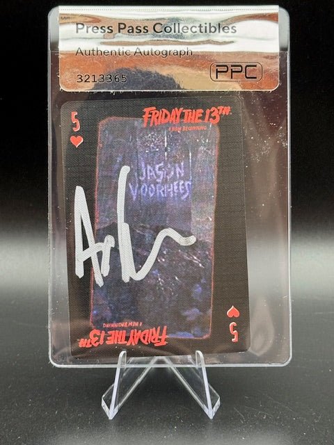 Ari Lehman Signed Friday the 13th 5 of Hearts Playing Card - Curators Corner LLC