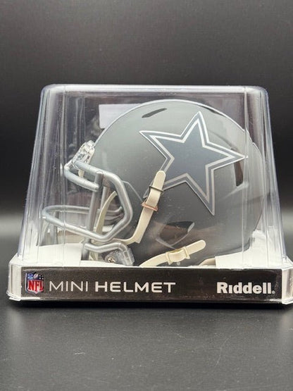 Bob Lilly Signed and Inscribed Cowboys Slate Riddell Speed Mini Helmet - Curators Corner LLC