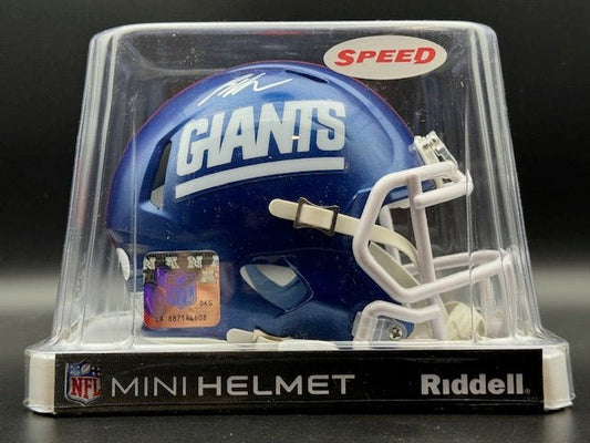 Bryce Ford - Wheaton Signed NY Giants Mini Helmet - Curators Corner LLC