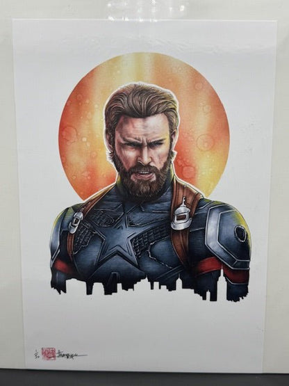 Captain America Limited Edition Numbered 8x12 Art Print #1/50 by Thang Nguyen - Curators Corner LLC