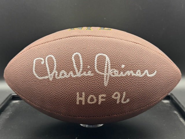 Charlie Joiner Signed and Inscribed Football - Curators Corner LLC