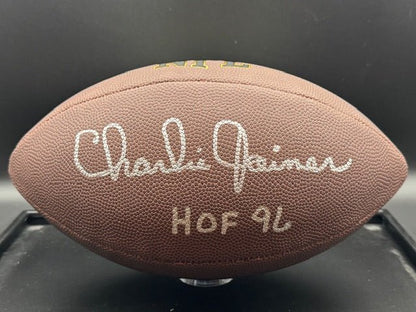 Charlie Joiner Signed and Inscribed Football - Curators Corner LLC