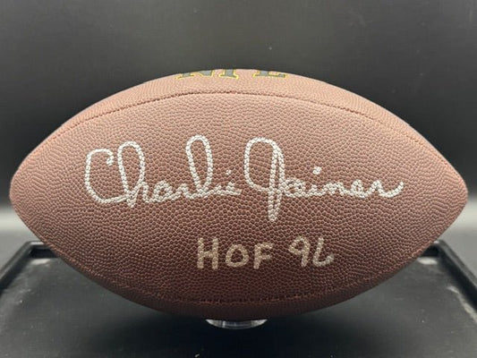 Charlie Joiner Signed and Inscribed Football - Curators Corner LLC