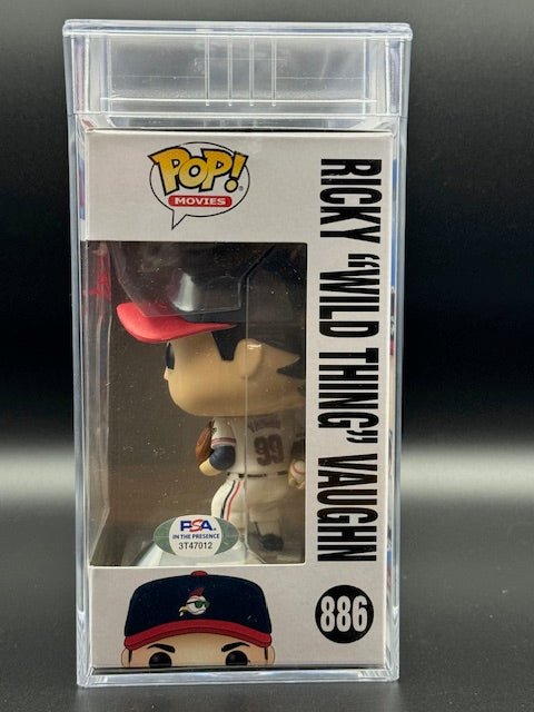 Charlie Sheen Signed Ricky "Wild Thing" Vaughn Funko Pop #886 - Curators Corner LLC