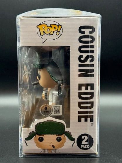 Chevy Chase and Randy Quaid Signed and Inscribed National Lampoon Christmas Vacation Clark and Eddie Two Pack Funko Pop - Curators Corner LLC