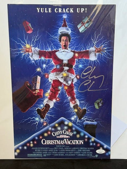 Chevy Chase Signed National Lampoon Christmas Vacation Movie Poster 11x17 - Curators Corner LLC