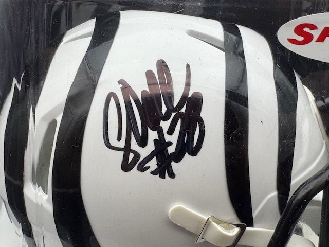 Corey Dillon Signed Alternate White Bengals Mini Helmet - Curators Corner LLC