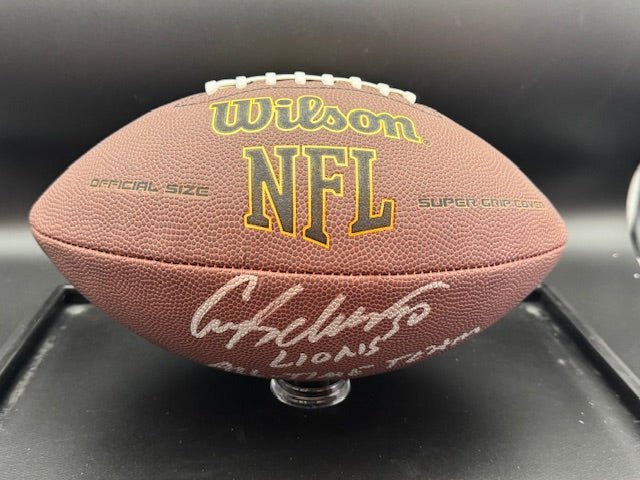 Corey Schlesinger Signed and Inscribed Football - Curators Corner LLC
