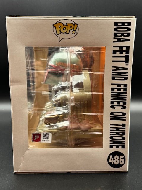 Daniel Logan Signed Star Wars Boba Fett and Fennec on Throne Funko Pop #486 - Curators Corner LLC