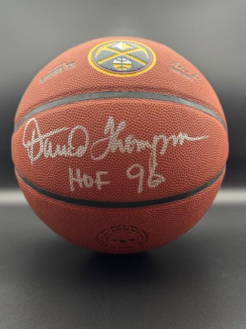 David Thompson Signed and Inscribed Denver Nuggets Basketball - Curators Corner LLC
