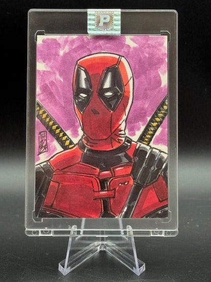 Deadpool Original Sketch Card by Tom Hodges - Curators Corner LLC