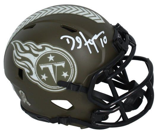 DeAndre Hopkins Signed Titans Salute to Service Alternate Speed Mini Helmet (Beckett) - Curators Corner LLC