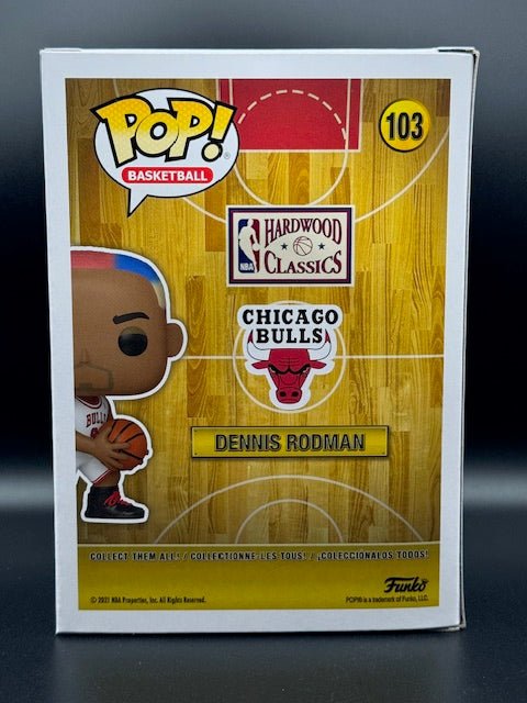 Dennis Rodman Signed Chicago Bulls Funko Pop #103 Green Signature - Curators Corner LLC