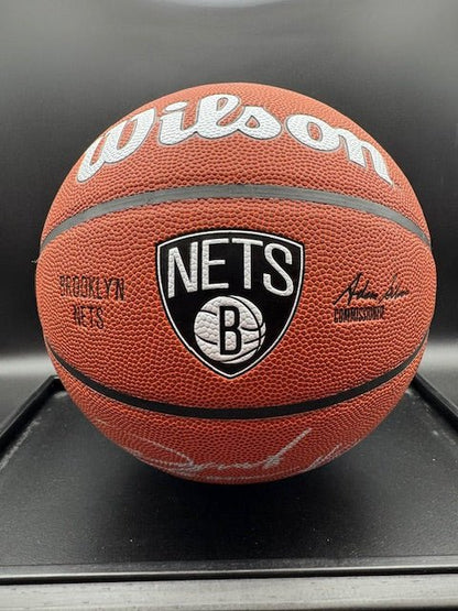 Derrick Coleman Signed and Inscribed Brooklyn Nets Team Logo Wilson Basketball - Curators Corner LLC