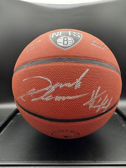 Derrick Coleman Signed and Inscribed Brooklyn Nets Team Logo Wilson Basketball - Curators Corner LLC