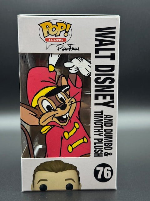 Disney 100 Walt Disney With Dumbo And Timothy Ram Fam Collectable Custom Drawn on Funko Pop #76 - Curators Corner LLC