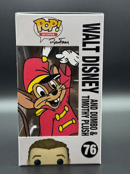 Disney 100 Walt Disney With Dumbo And Timothy Ram Fam Collectable Custom Drawn on Funko Pop #76 - Curators Corner LLC
