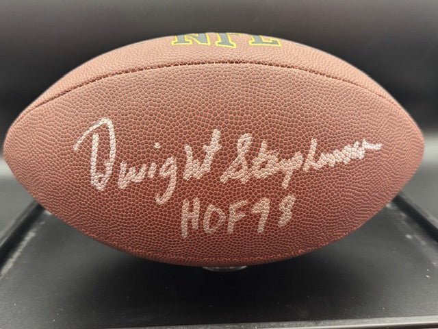 Dwight Stephenson Signed and Inscribed Football - Curators Corner LLC